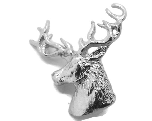 .925 Sterling Silver Deer Buck Head Pendant