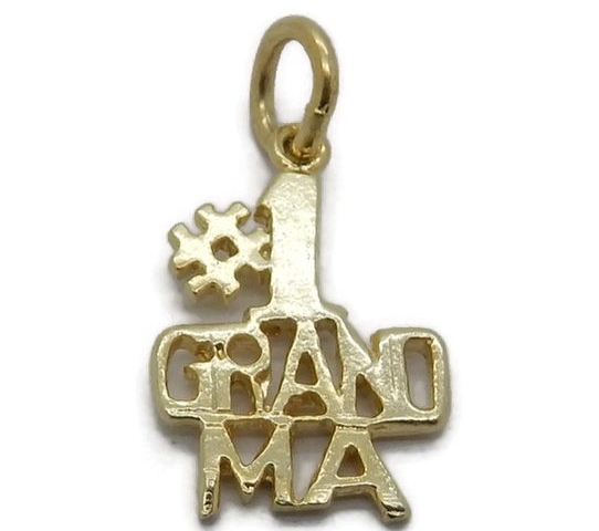 14K Yellow Gold #1 Grandma Charm Pendant