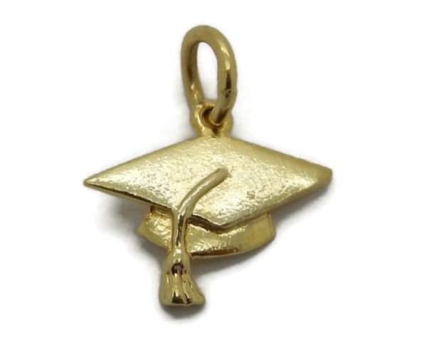14K Yellow Gold Graduation Cap Charm Pendant