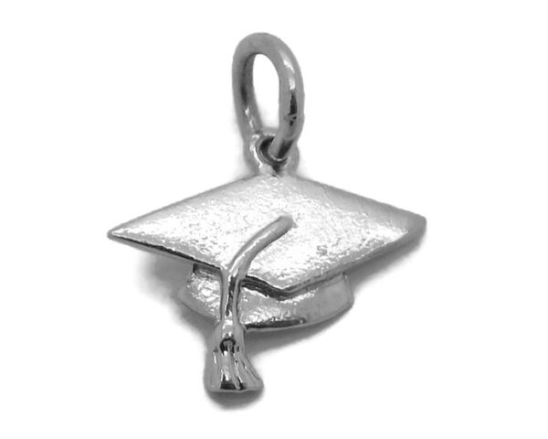 .925 Sterling Silver Graduation Cap Charm Pendant