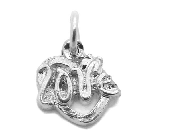 .925 Sterling Silver Heart Love Charm Pendant