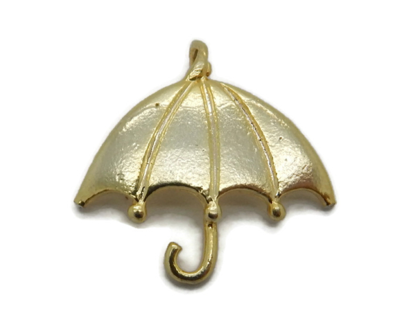 14K Yellow Gold Umbrella Charm Pendant