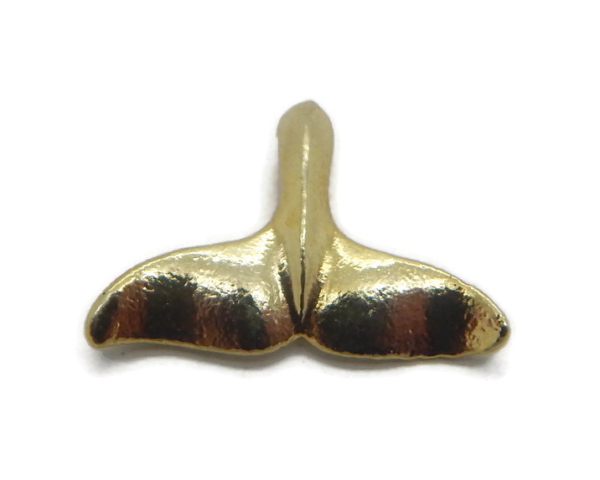 14K Yellow Gold Whale Tail Charm Pendant