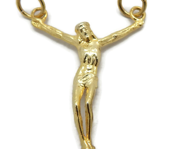 14K Yellow Gold Olympic Jesus Christ Pendant
