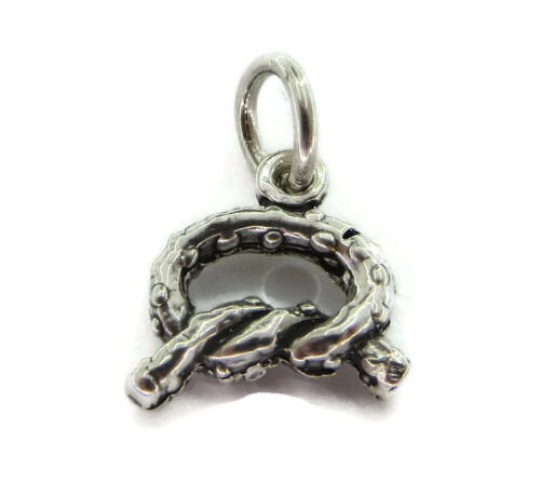 Pretzel Charm Pendant .925 Sterling Silver!!