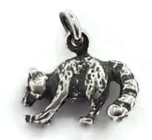 Racoon ( Mapache) Charm Pendant .925 Sterling Silver.