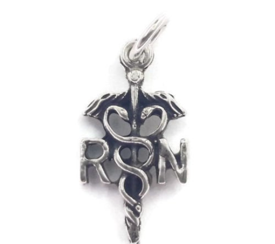Registered Nurse Charm Pendant .925 Sterling Silver!!