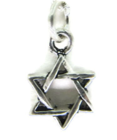 Star David Charm Pendant .925 Sterling Silver.