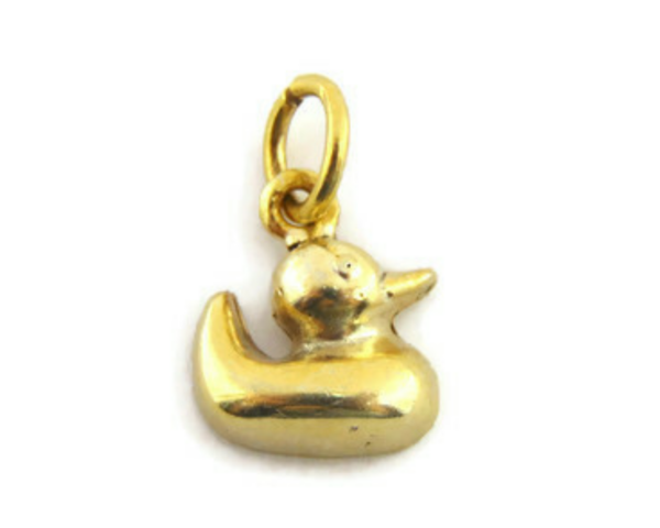 Baby Rubber Duck for Charms Pendant Yellow Gold