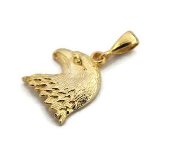 14K Yellow Gold Eagle Head Charm Pendant