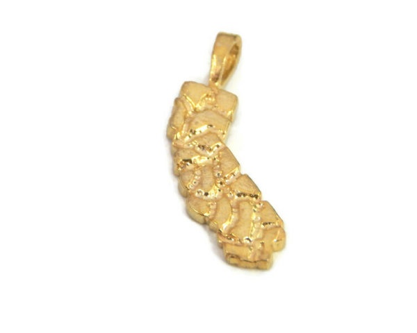 14K Yellow Gold California Shape Nugget Charm Pendant