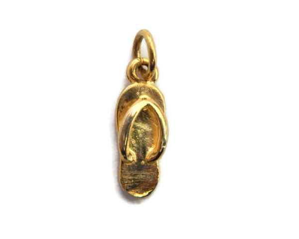 14K Yellow Gold Flip Flop Charm Pendant
