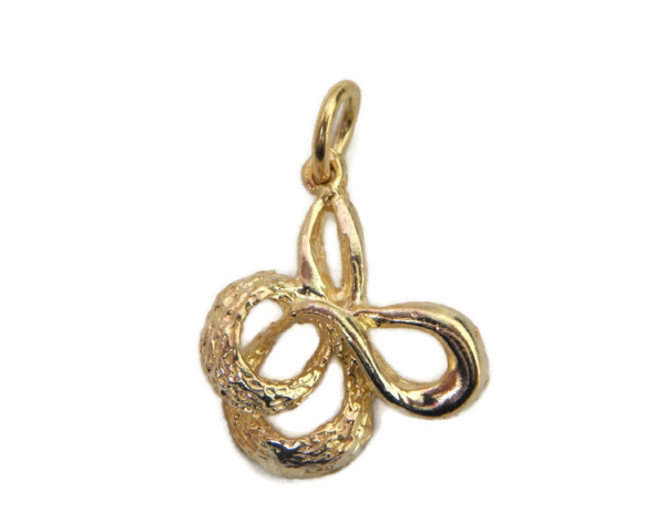14K Yellow Gold Ribbon Nugget 5 Charm Pendant