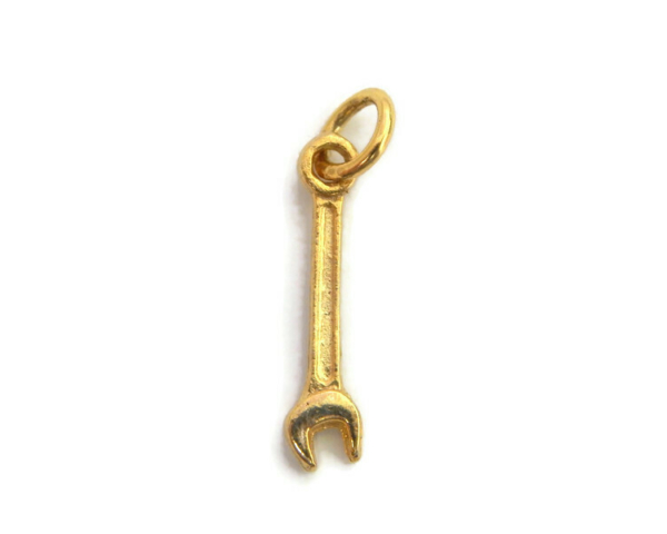 14K Yellow Gold Combination Wrench Charm Pendant