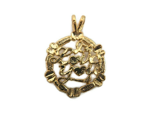 14K Yellow Gold I Love You Charm Pendant