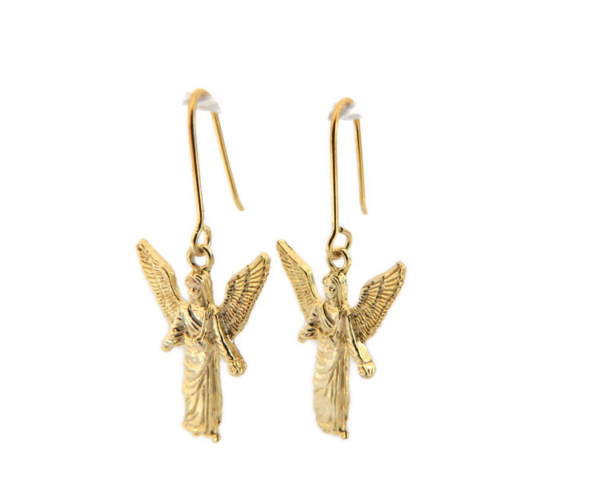 Archangel Gabriel Earrings 14K Yellow Gold