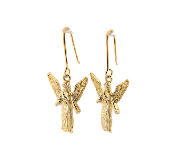 Archangel Gabriel Earrings 14K Yellow Gold