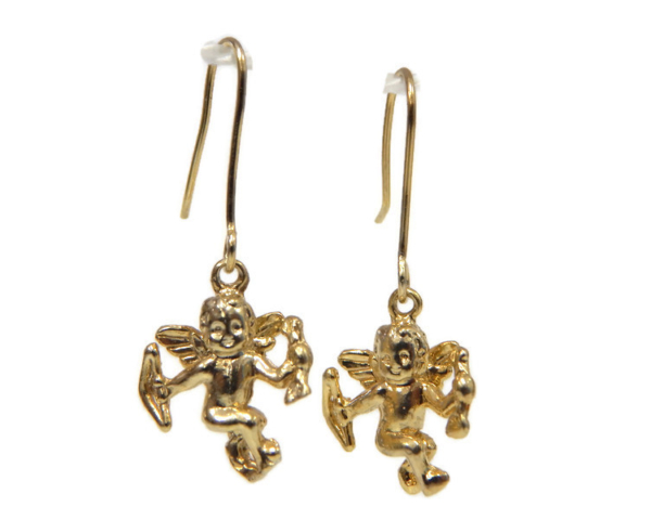 Cherub Earrings 14K Yellow Gold