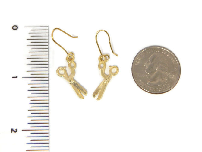 Scissors Earrings 14k Yellow Gold - Image 2