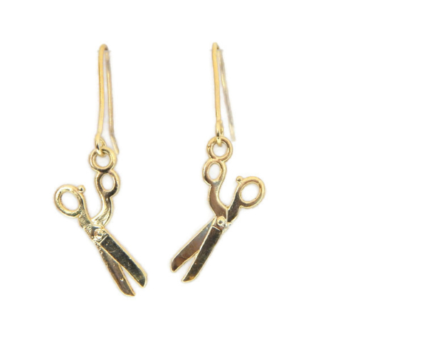 Scissors Earrings 14k Yellow Gold