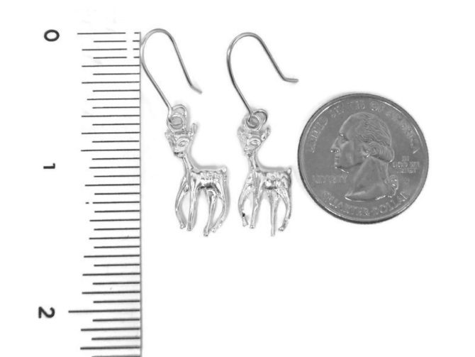 Baby Fawn Earrings .925 Sterling Silver - Image 3