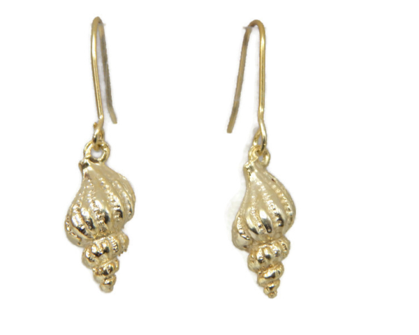 Seashell Earrings 14k Yellow Gold