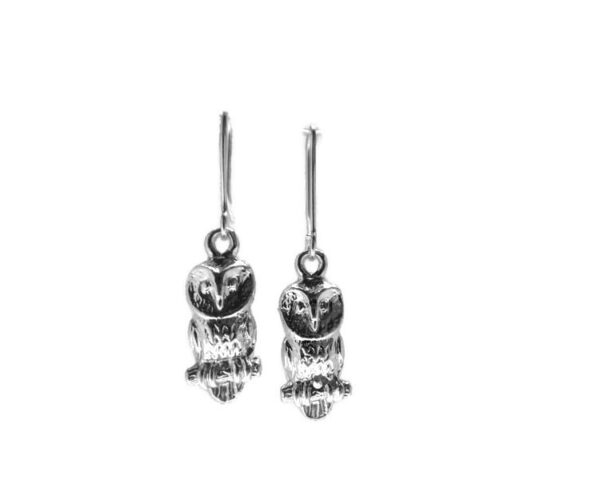 Owl Earrings .925 Sterling Silver