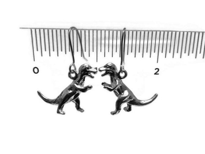 T-Rex Earrings .925 Sterling Silver - Image 3