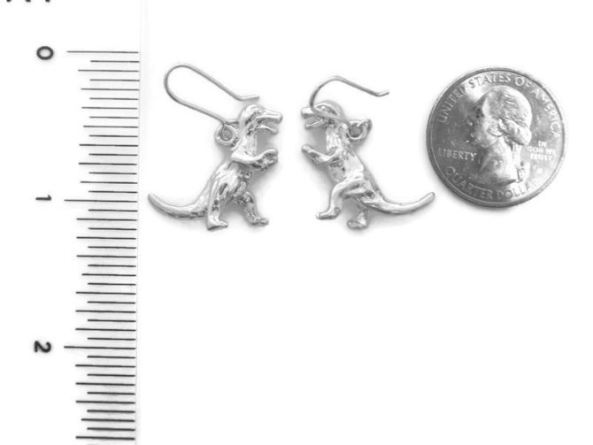 T-Rex Earrings .925 Sterling Silver - Image 4