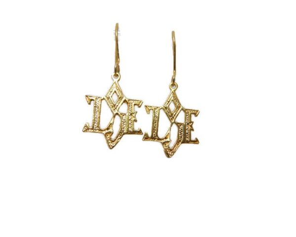 14k Yellow Gold LOVE Earrings