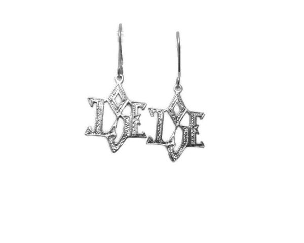 LOVE Earrings Sterling Silver .925
