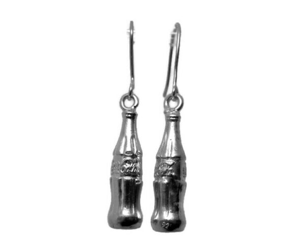 Sterling Silver .925 Coca Cola Earrings