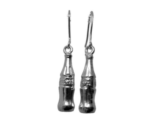 Sterling Silver .925 Coca Cola Earrings