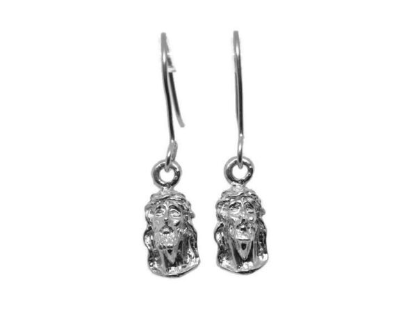 Sterling Silver .925 Jesus Christ Face Earrings