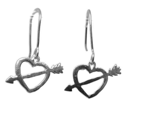 Sterling Silver .925 Cupids Heart Earrings