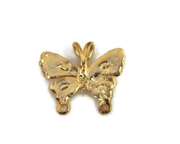 14K Yellow Gold Butterfly Charm Pendant