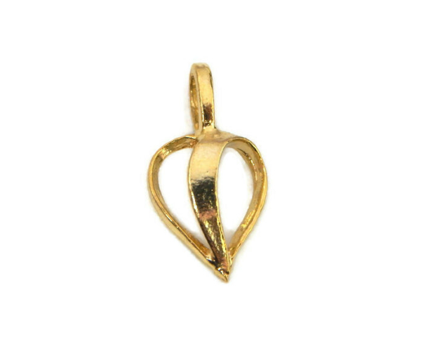 14K Yellow Gold 3D Leaf Charm Pendant