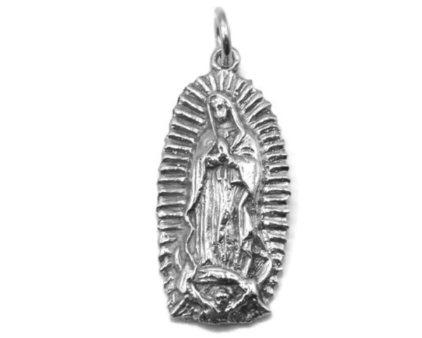 Virgin Mary (Virgen de Guadalupe) Pendant .925 Sterling Silver.