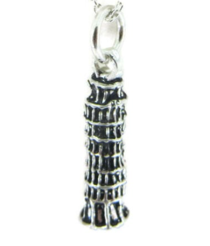 Sterling Silver Tower of Pisa Charm Pendant