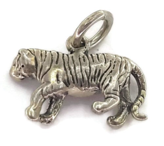 Tiger Charm Pendant .925 Sterling Silver!!