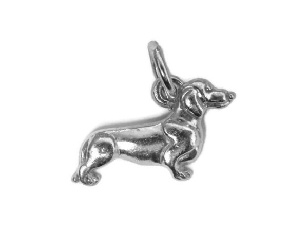 .925 Sterling Silver Dachshund Dog Charm Pendant