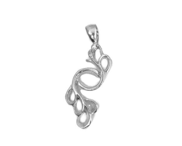 .925 Sterling Silver Ribbon Nugget Charm Pendant