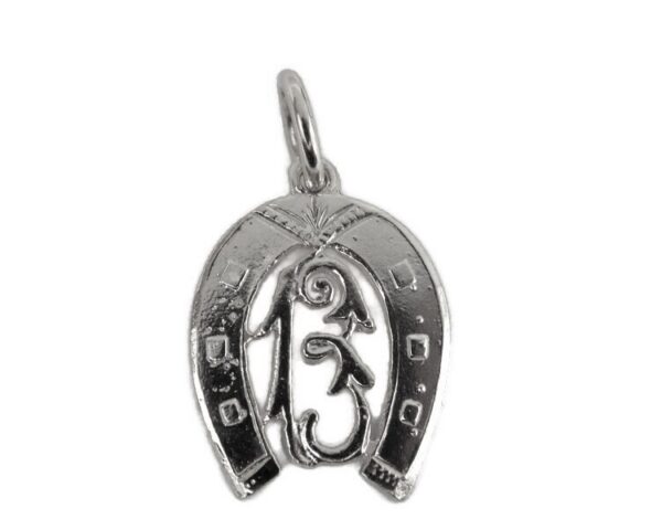 .925 Sterling Silver Lucky Horse Shoe Charm Pendant