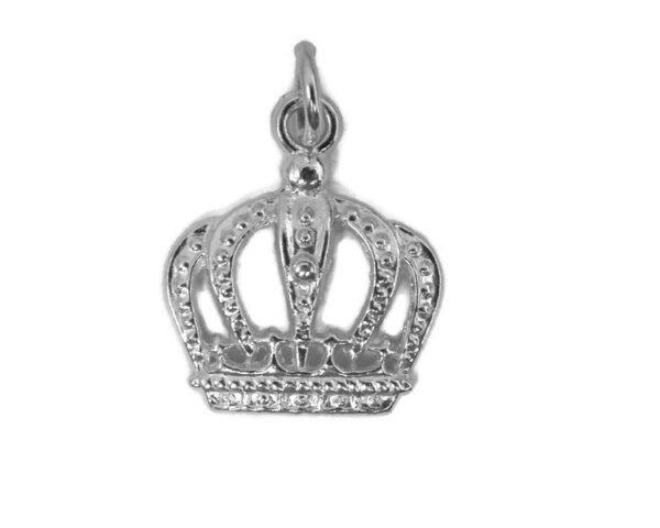 .925 Sterling Silver Crown Charm Pendant
