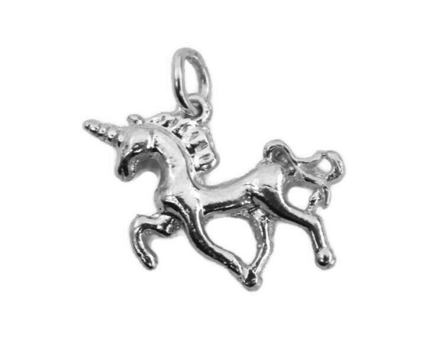 .925 Sterling Silver Unicorn Charm Pendant