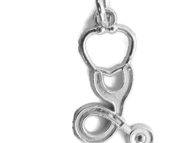 .925 Sterling Silver Stethoscope 1 Charm Pendant