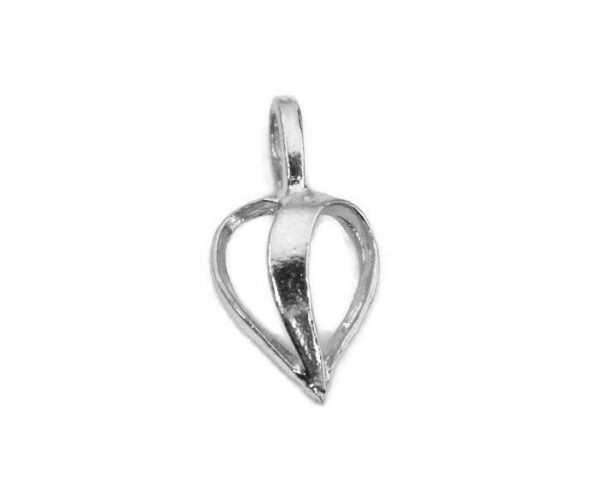 .925 Sterling Silver 3D Leaf Charm Pendant