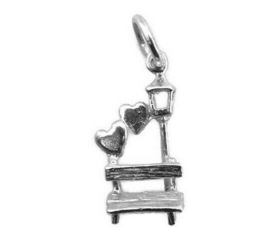 Couples Bench of Love Pendant Charm .925 Sterling Silver