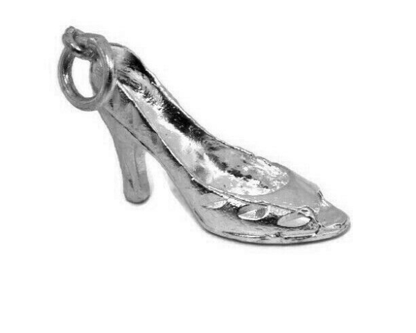 Stiletto High Heel Shoe Pendant Charm m.925 Sterling Silver