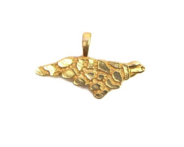 14k Yellow Gold State Nugget Pendant Charm